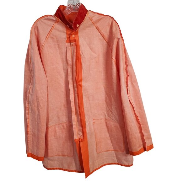 Dur-Abel Size XXL Jacket Waterproof Snap Front Orange Safety Corduroy Collar - Picture 5 of 14